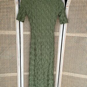Anthropologie Olive Green Midi Dress